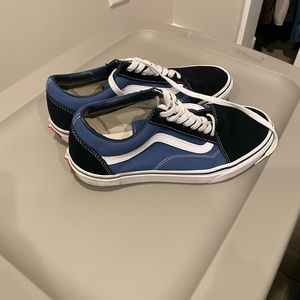 Womens Blue & Black Old Skool Vans, Size 9